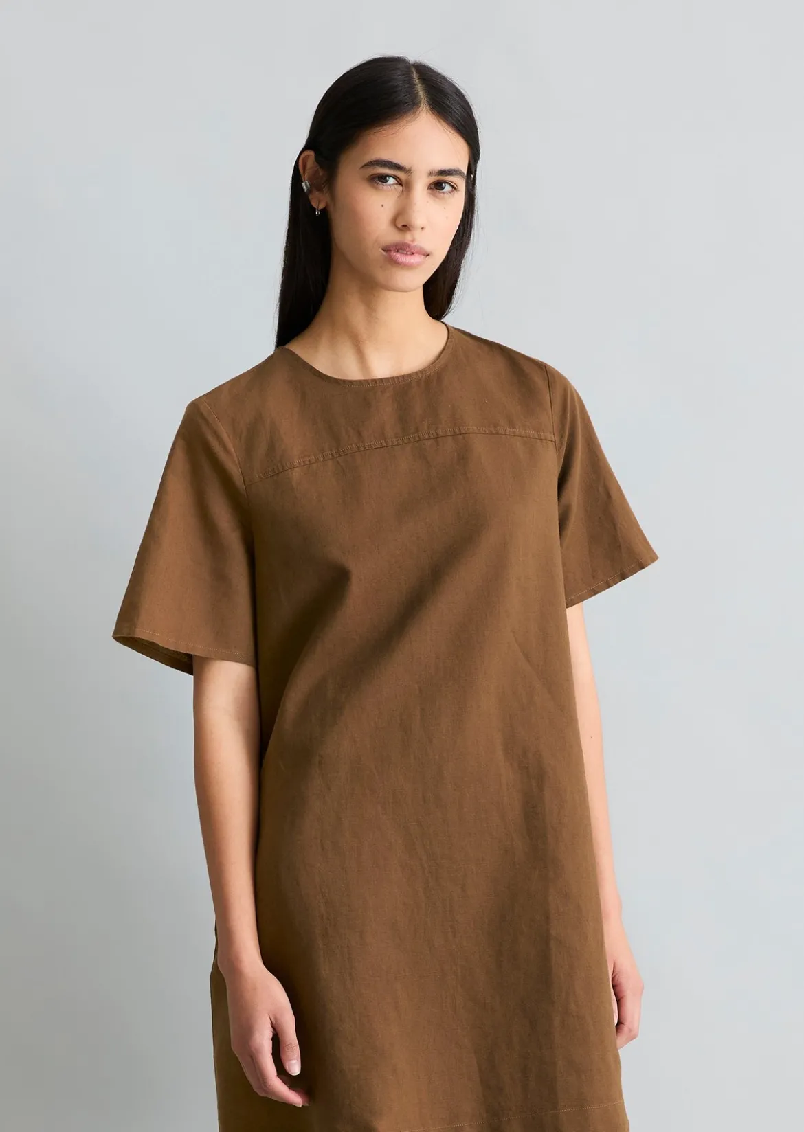 Kleid relaxed aus Leinen-Baumwolle-Mix