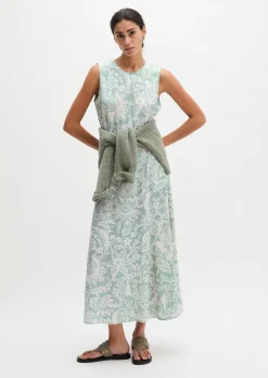 Kleid shaped A-Linie aus bedrucktem Viskose-Twill