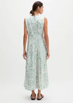 Kleid shaped A-Linie aus bedrucktem Viskose-Twill
