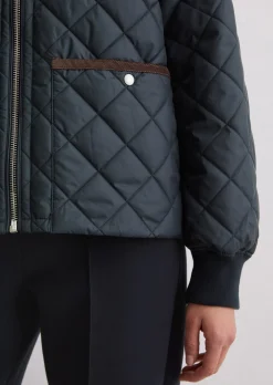 Kragenlose Steppjacke relaxed aus recyceltem Polyester