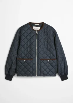Kragenlose Steppjacke relaxed aus recyceltem Polyester