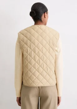 Kragenlose Steppweste regular aus recyceltem Polyester