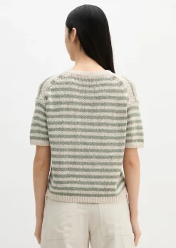 Kurzarm Pullover loose aus Bändchengarn