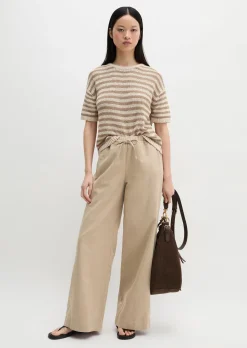 Kurzarm Pullover loose aus Bändchengarn
