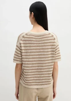 Kurzarm Pullover loose aus Bändchengarn