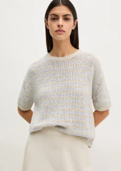 Kurzarm Pullover loose aus Bändchengarn