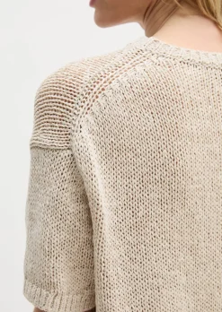 Kurzarm Pullover loose aus Bändchengarn