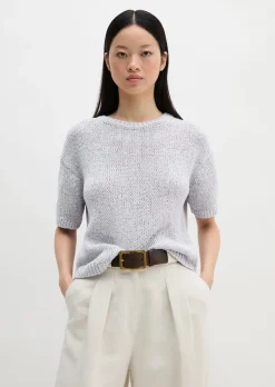 Kurzarm Pullover loose aus Bändchengarn