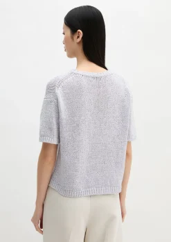 Kurzarm Pullover loose aus Bändchengarn