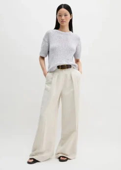 Kurzarm Pullover loose aus Bändchengarn