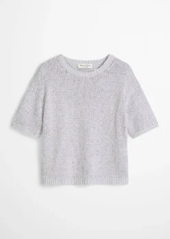Kurzarm Pullover loose aus Bändchengarn