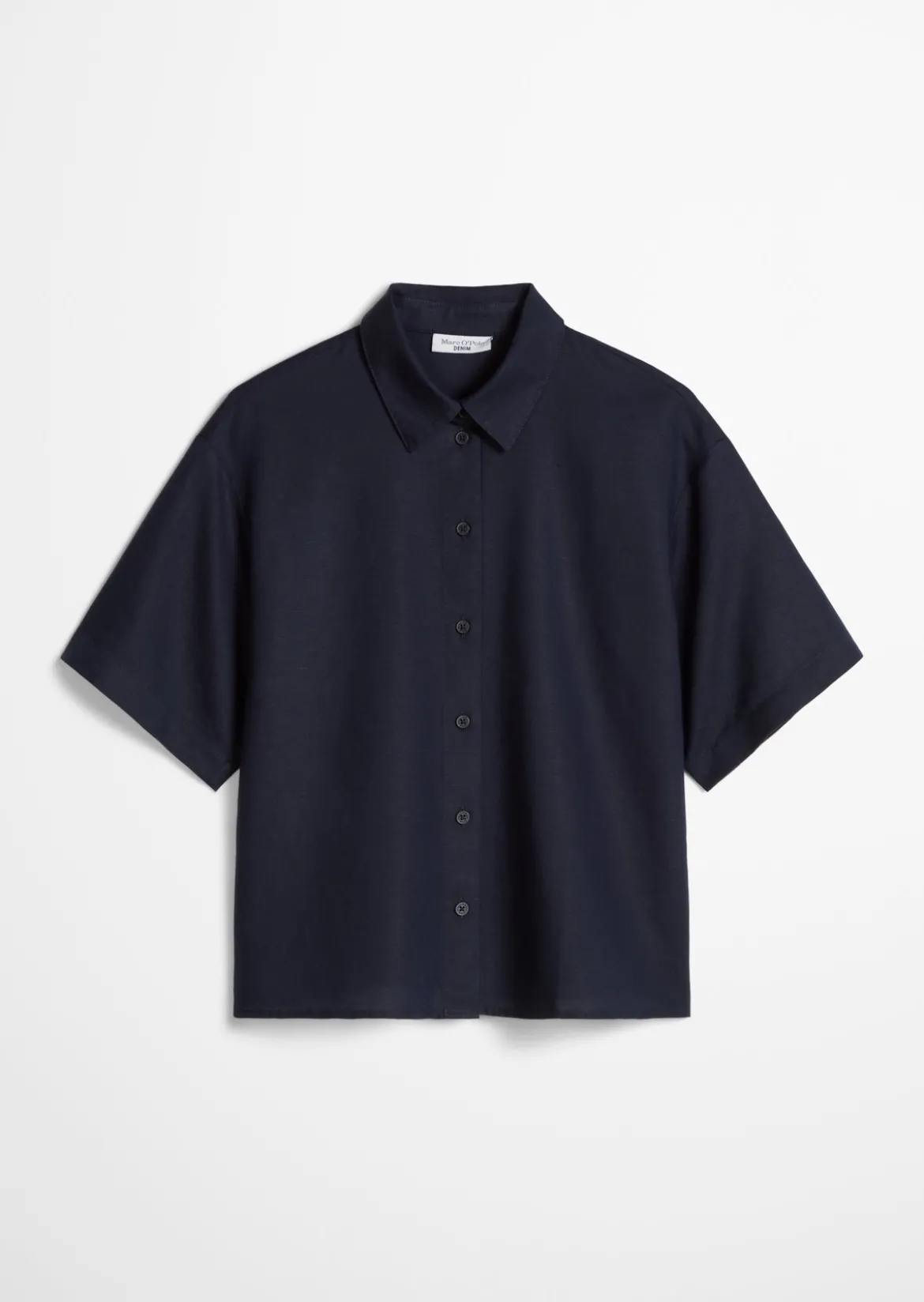 Kurzarm-Bluse relaxed aus Leinen-Baumwolle-Mix