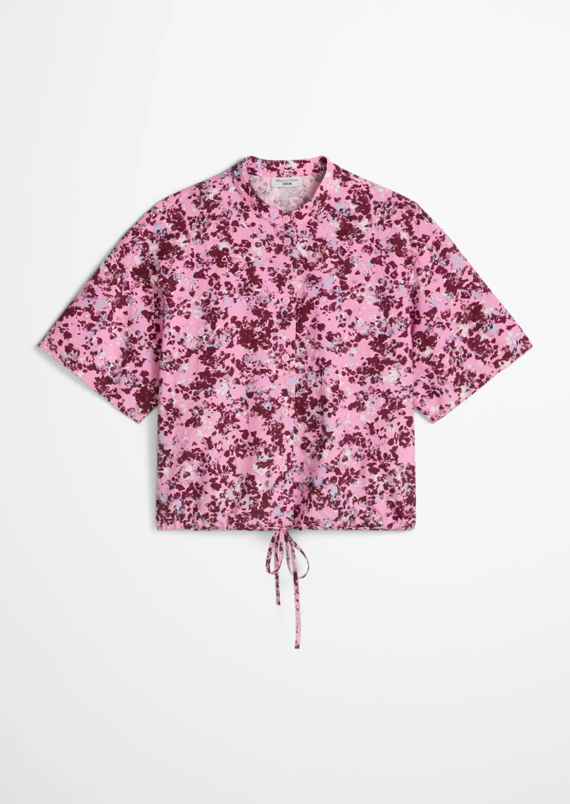 Kurzarm-Bluse relaxed aus bedrucktem Viskose-Mix