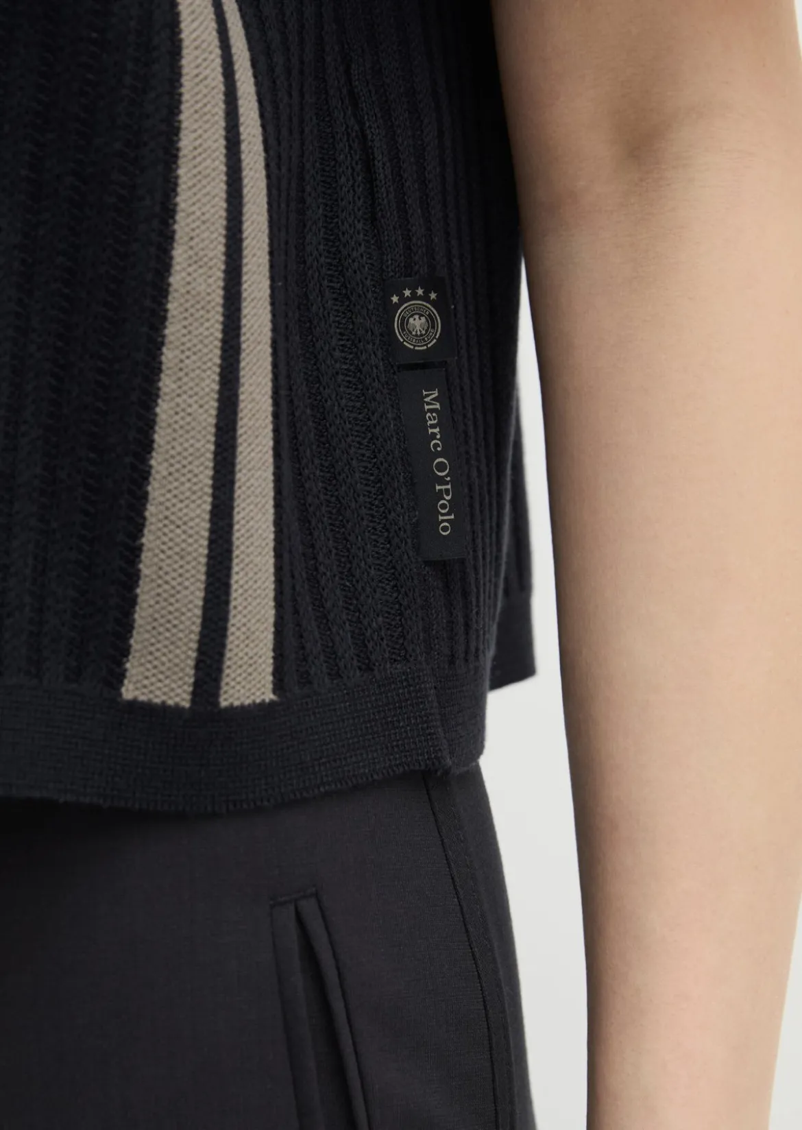 Kurzarm-Cardigan DFB Travel Collection aus merzerisierter Bio-Baumwolle