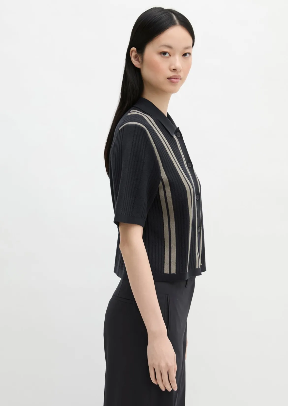 Kurzarm-Cardigan DFB Travel Collection aus merzerisierter Bio-Baumwolle