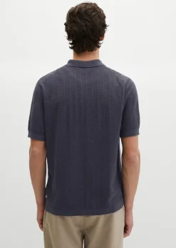Kurzarm-Cardigan regular aus Bio-Baumwolle und Leinen