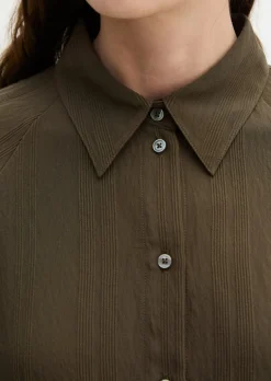 Kurzarm-Crinkle-Bluse relaxed aus LENZING™ ECOVERO™