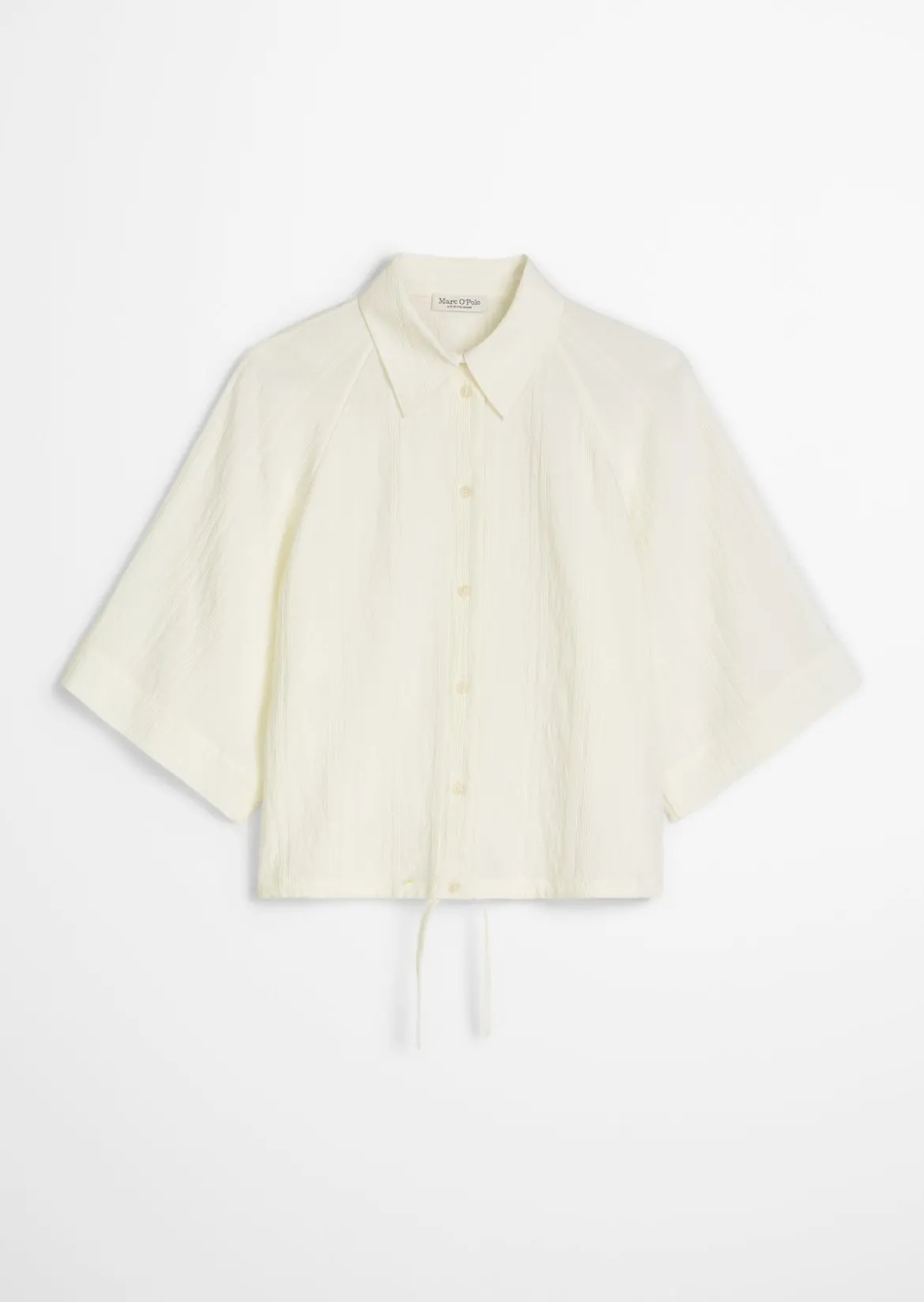 Kurzarm-Crinkle-Bluse relaxed aus LENZING™ ECOVERO™