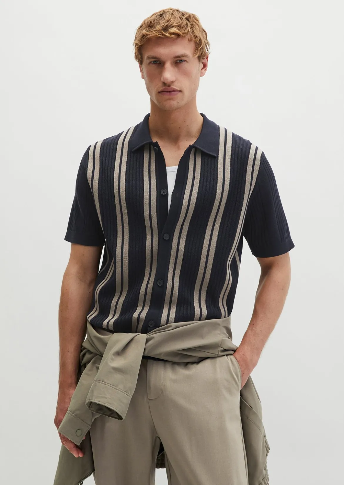 Kurzarm-Feinstrickshirt Travel Collection aus reiner Bio-Baumwolle