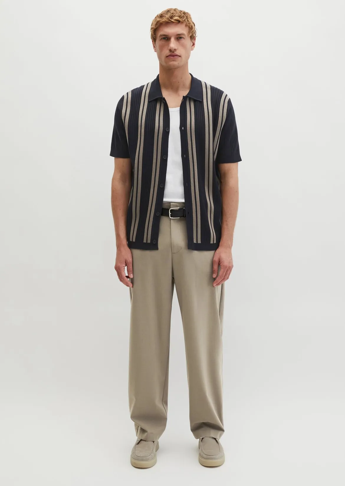 Kurzarm-Feinstrickshirt Travel Collection aus reiner Bio-Baumwolle