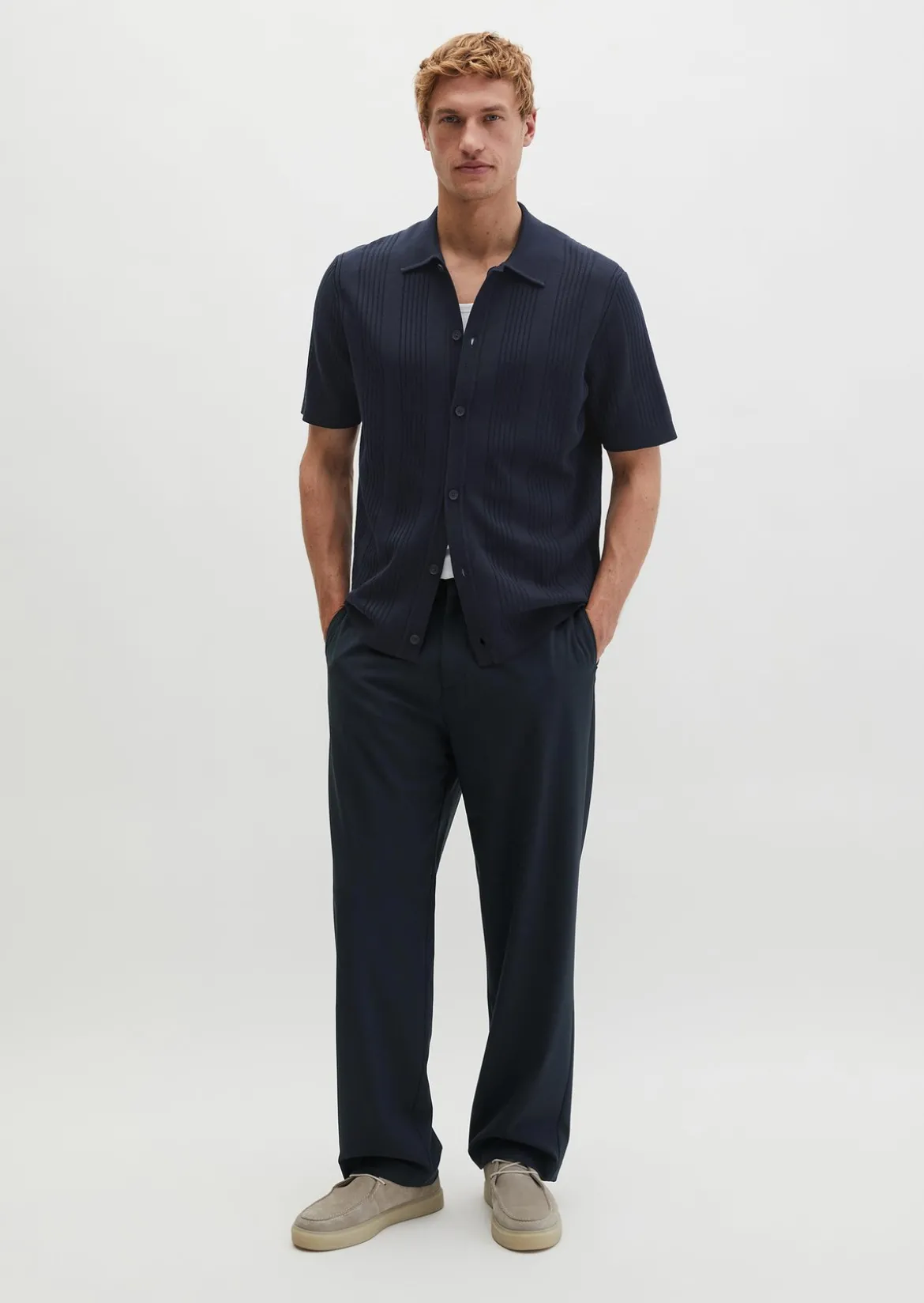 Kurzarm-Feinstrickshirt Travel Collection aus reiner Bio-Baumwolle