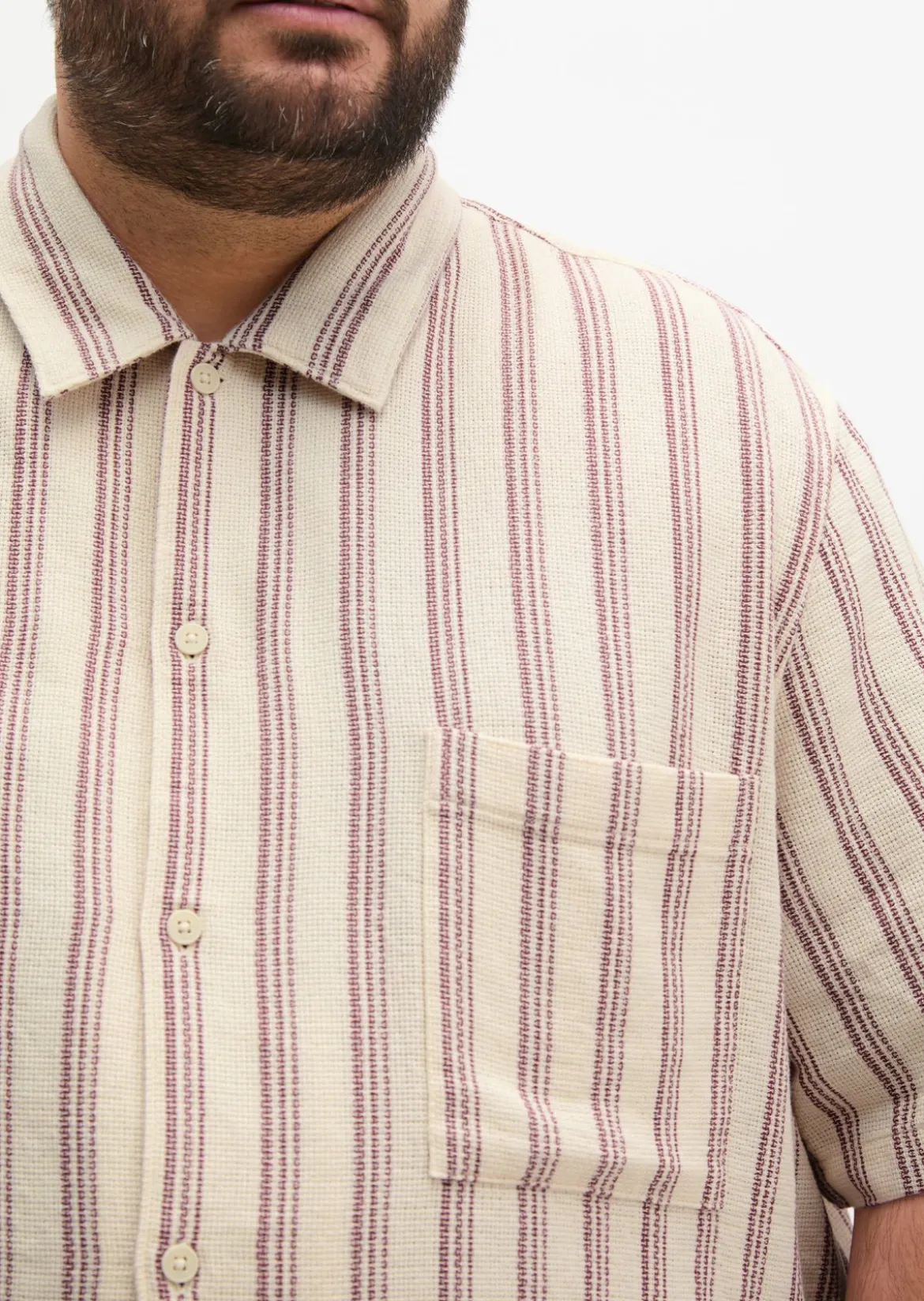 Kurzarm-Hemd regular aus Bio-Baumwolle in Leno-Weave