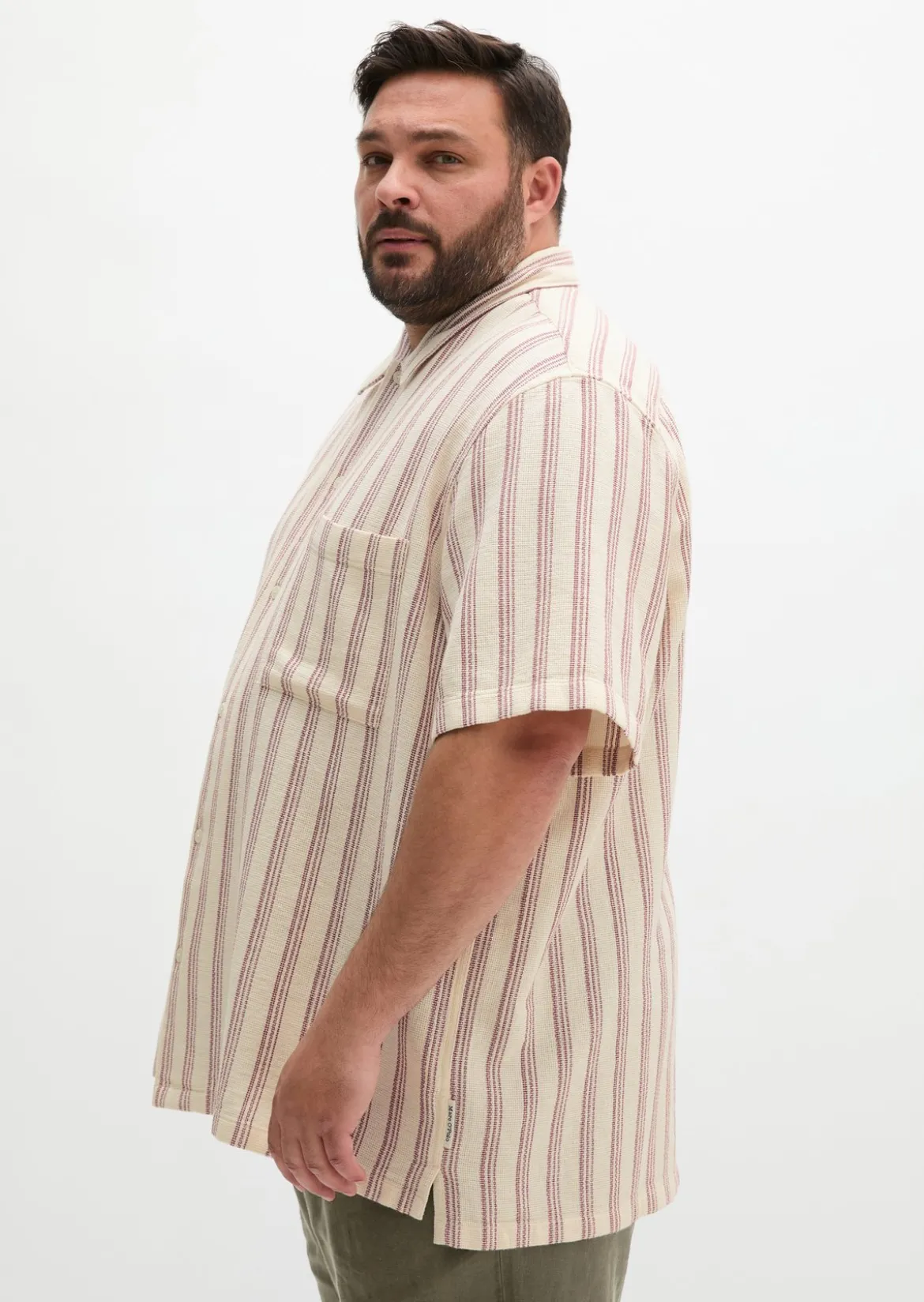 Kurzarm-Hemd regular aus Bio-Baumwolle in Leno-Weave