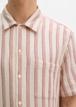 Kurzarm-Hemd regular aus Bio-Baumwolle in Leno-Weave