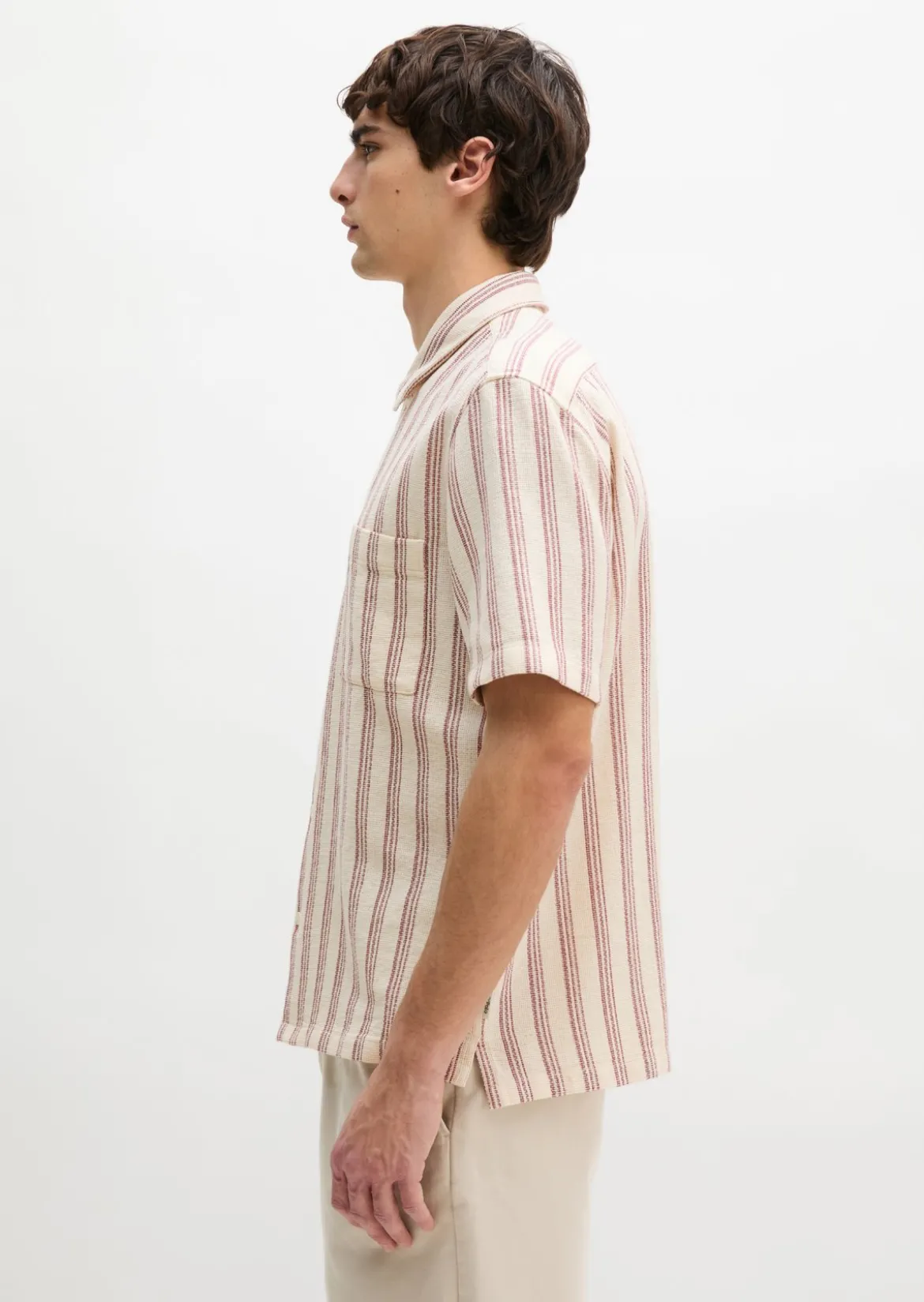 Kurzarm-Hemd regular aus Bio-Baumwolle in Leno-Weave