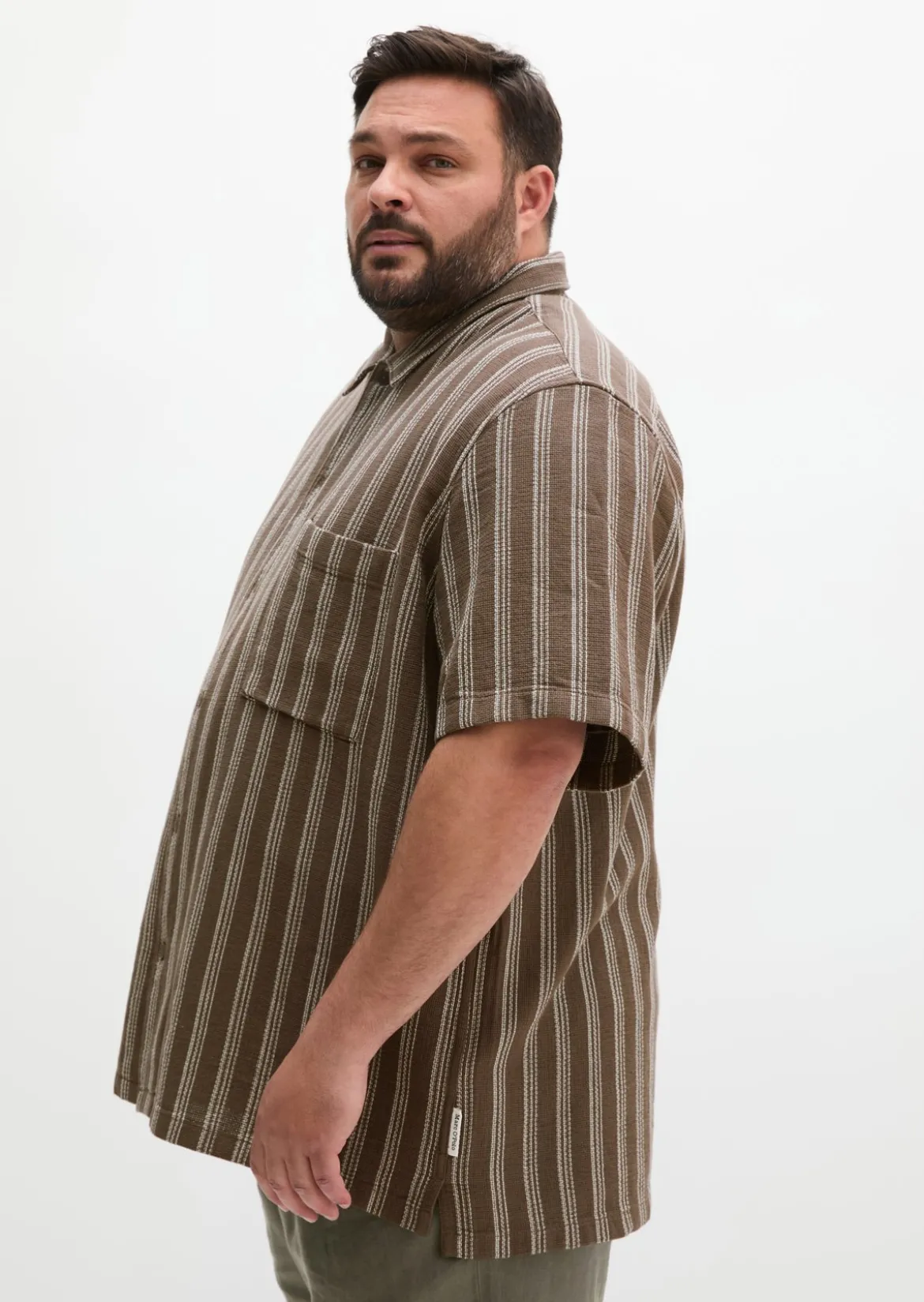 Kurzarm-Hemd regular aus Bio-Baumwolle in Leno-Weave