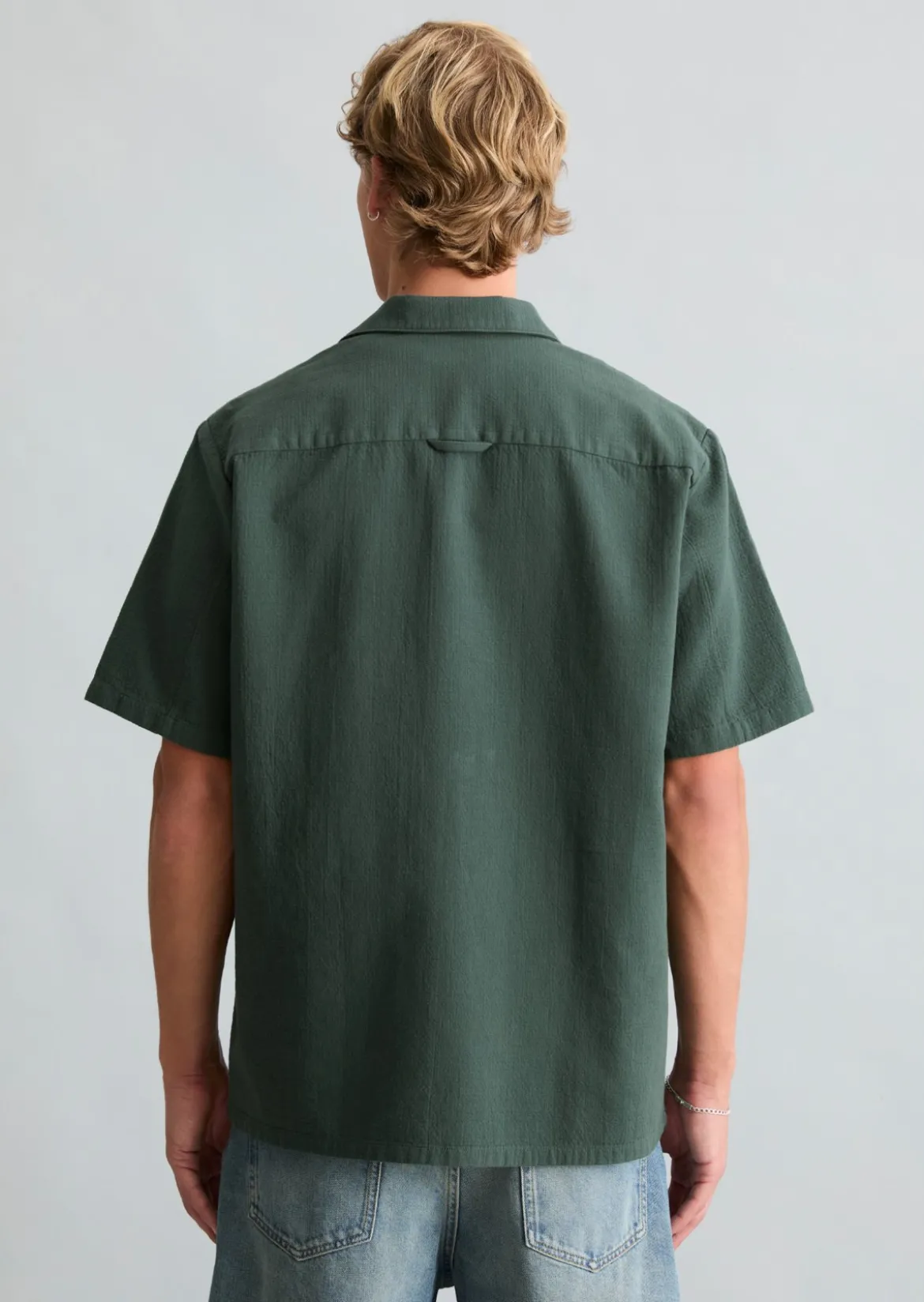 Kurzarm-Hemd regular aus doppellagigem Bio-Baumwoll-Twill