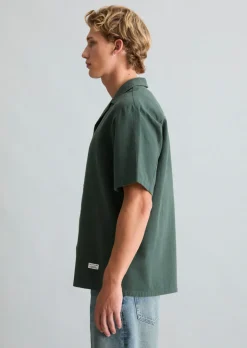Kurzarm-Hemd regular aus doppellagigem Bio-Baumwoll-Twill