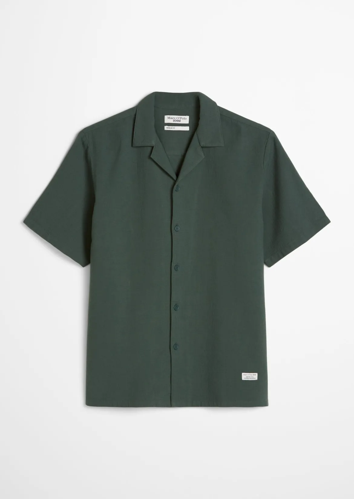 Kurzarm-Hemd regular aus doppellagigem Bio-Baumwoll-Twill