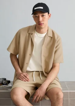 Kurzarm-Hemd regular aus doppellagigem Bio-Baumwoll-Twill