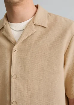 Kurzarm-Hemd regular aus doppellagigem Bio-Baumwoll-Twill