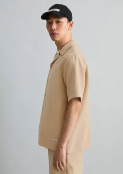 Kurzarm-Hemd regular aus doppellagigem Bio-Baumwoll-Twill