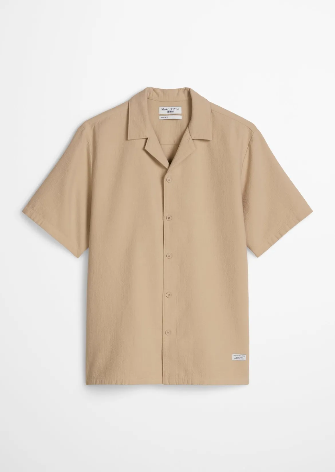 Kurzarm-Hemd regular aus doppellagigem Bio-Baumwoll-Twill