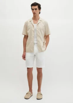 Kurzarm-Hemd regular mit sommerlichem Blattmotiv