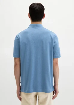 Kurzarm-Jerseyshirt regular aus Baumwoll-Leinen-Mix
