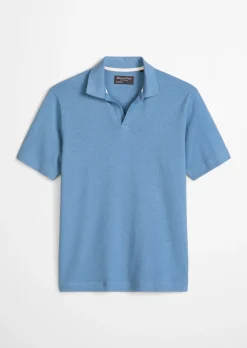 Kurzarm-Jerseyshirt regular aus Baumwoll-Leinen-Mix