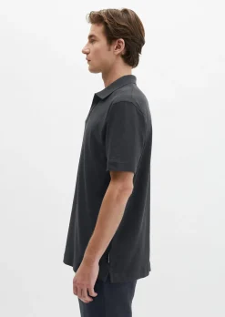 Kurzarm-Jerseyshirt regular aus Baumwoll-Leinen-Mix