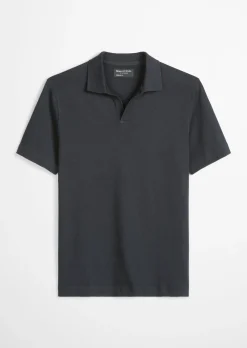 Kurzarm-Jerseyshirt regular aus Baumwoll-Leinen-Mix