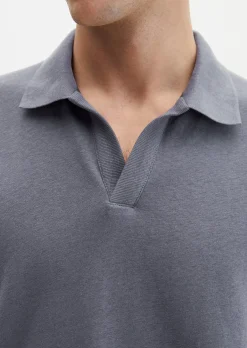 Kurzarm-Jerseyshirt regular aus Baumwoll-Leinen-Mix