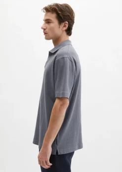 Kurzarm-Jerseyshirt regular aus Baumwoll-Leinen-Mix