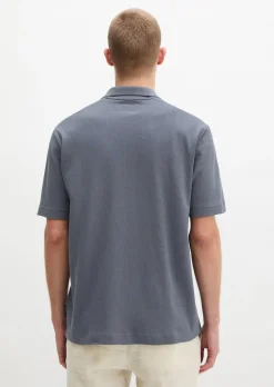 Kurzarm-Jerseyshirt regular aus Baumwoll-Leinen-Mix