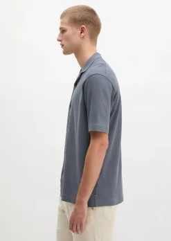 Kurzarm-Jerseyshirt regular aus Baumwoll-Leinen-Mix