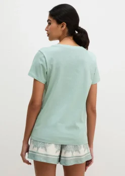 Kurzarm-Lounge-Shirt aus Bio-Baumwoll-Jersey