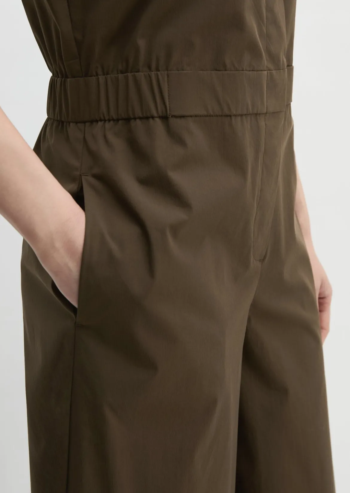 Kurzarm-Overall regular aus Popeline-Stretch