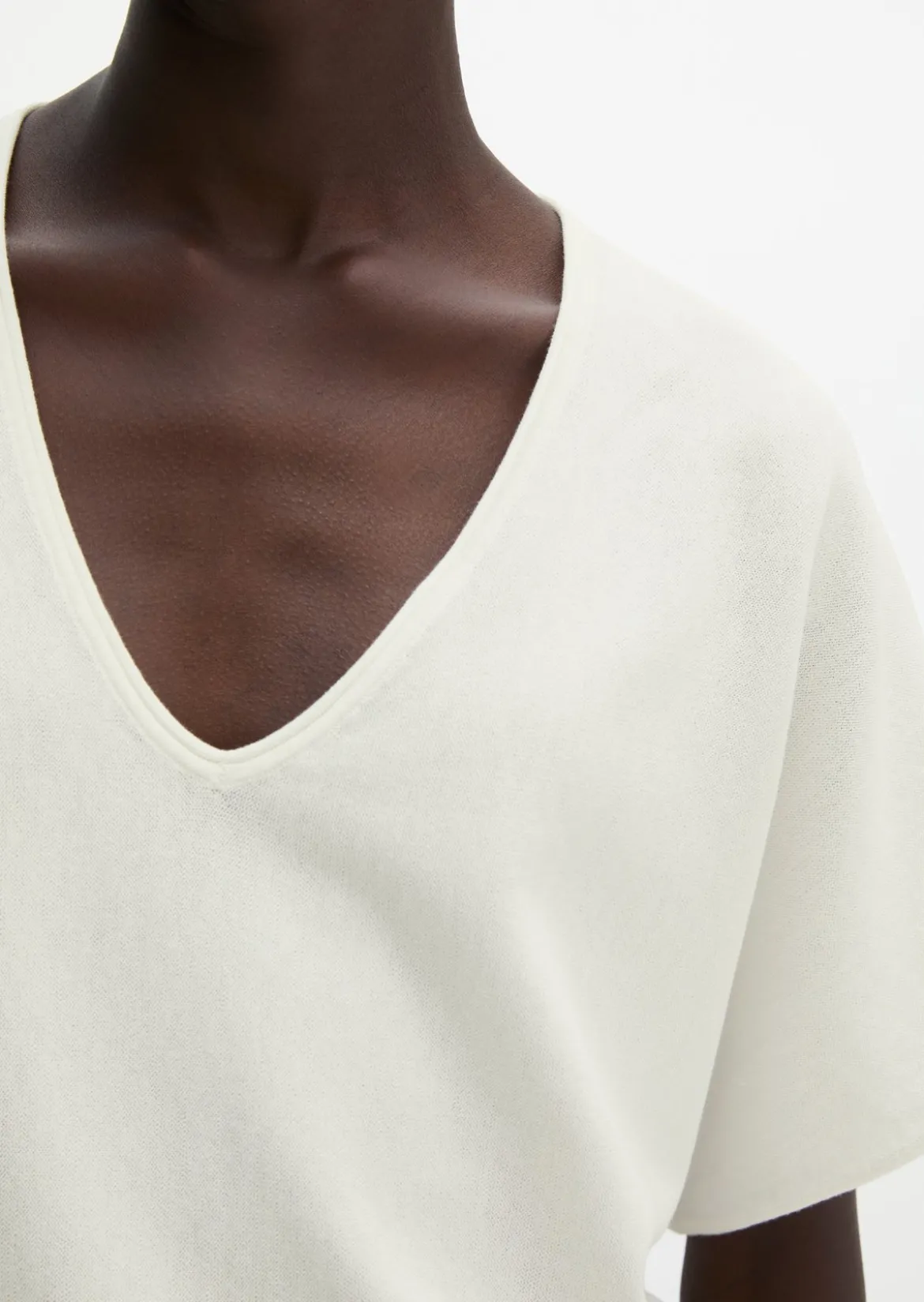 Kurzarm-Pullover loose aus reinem Baumwollgarn