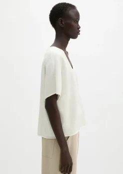 Kurzarm-Pullover loose aus reinem Baumwollgarn